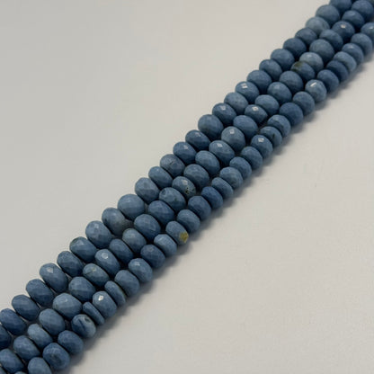 Blue Opal Faceted Rondelle Gemstone Beads