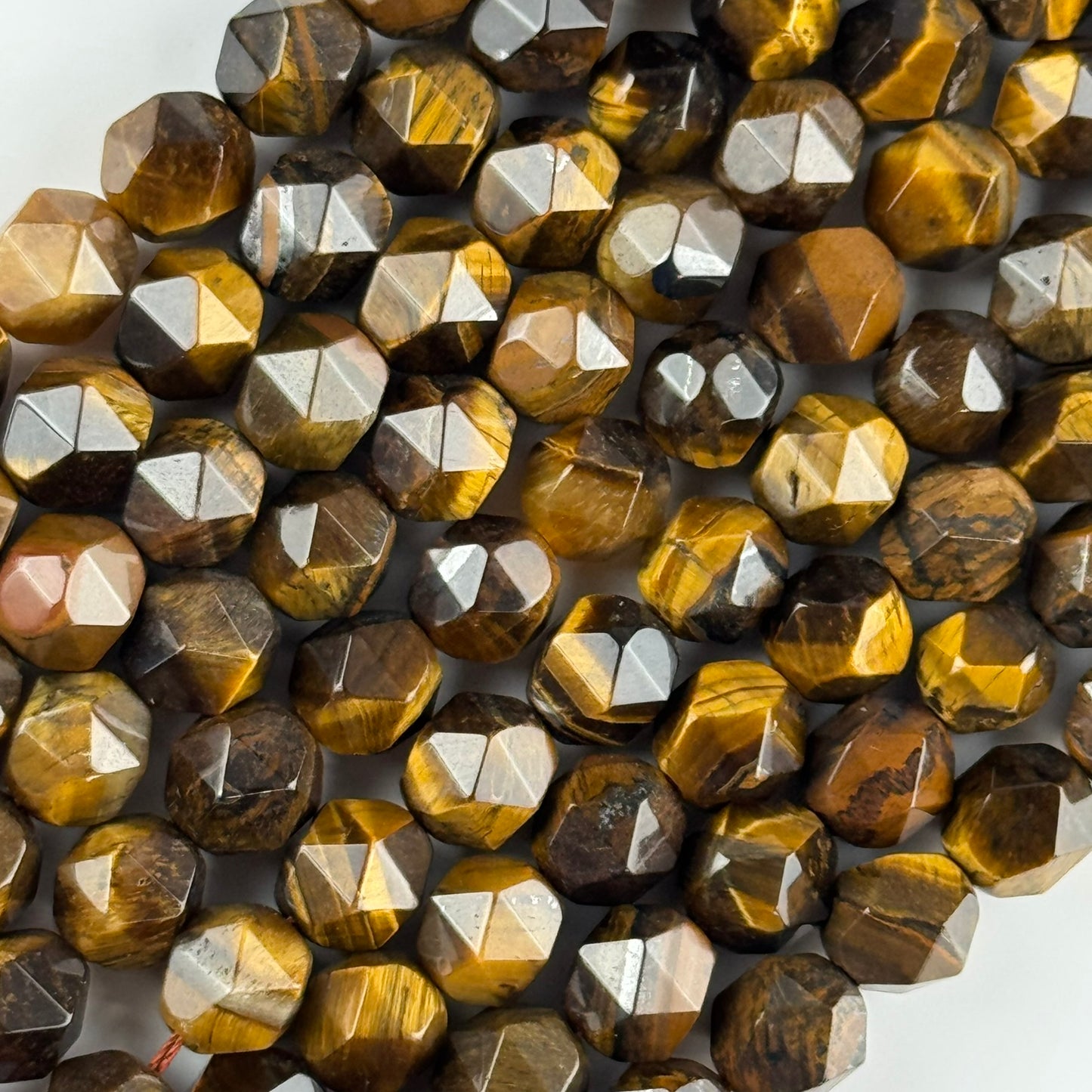Tiger's Eye Diamond-Cut Beads (AA Quality)