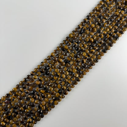 Tiger's Eye Faceted Lentils Gemstone Beads - (AA Quality)