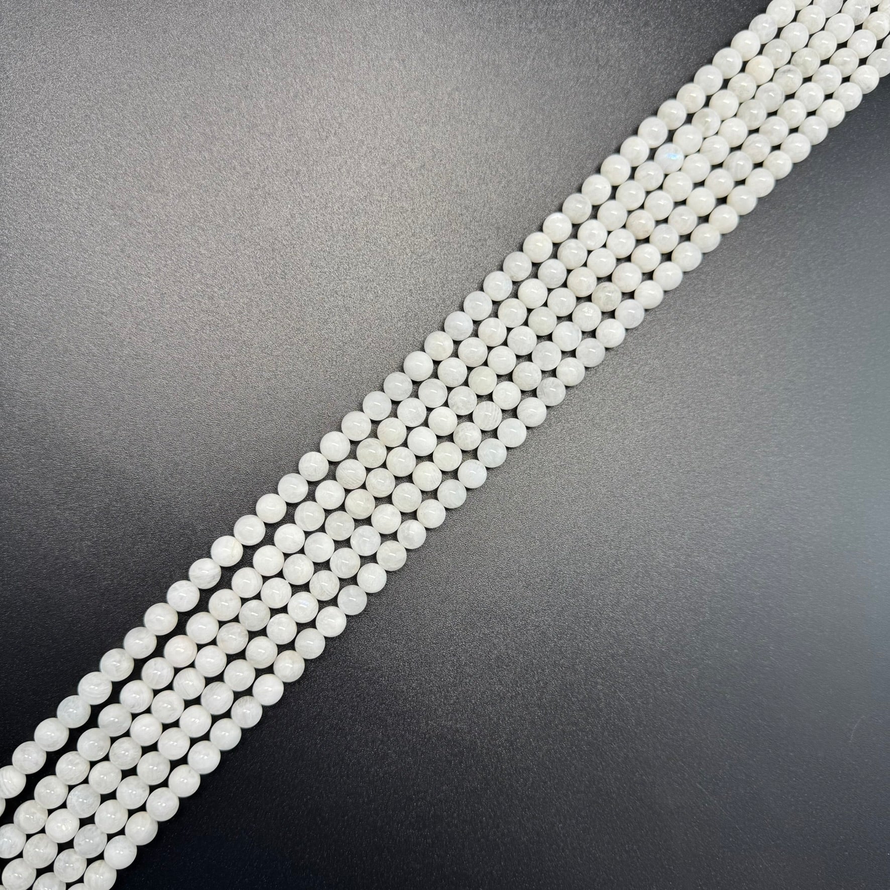 Moonstone Polished Round Beads - (A Quality)