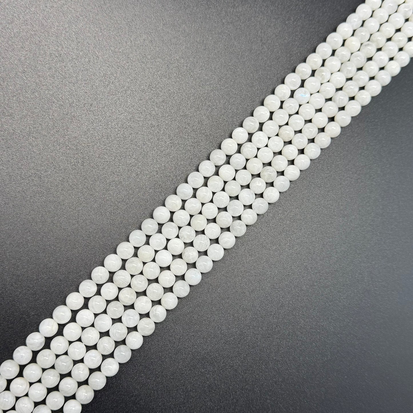 Moonstone Polished Round Beads - (A Quality)