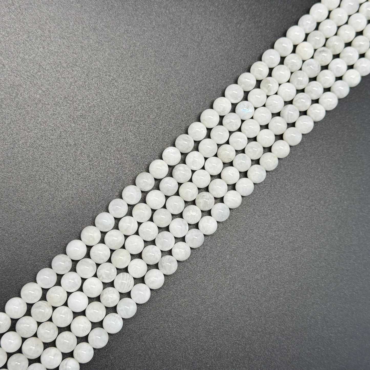 Moonstone Polished Round Beads - (A Quality)