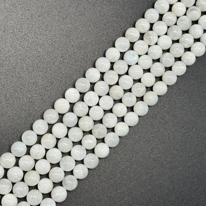 Moonstone Polished Round Beads - (A Quality)