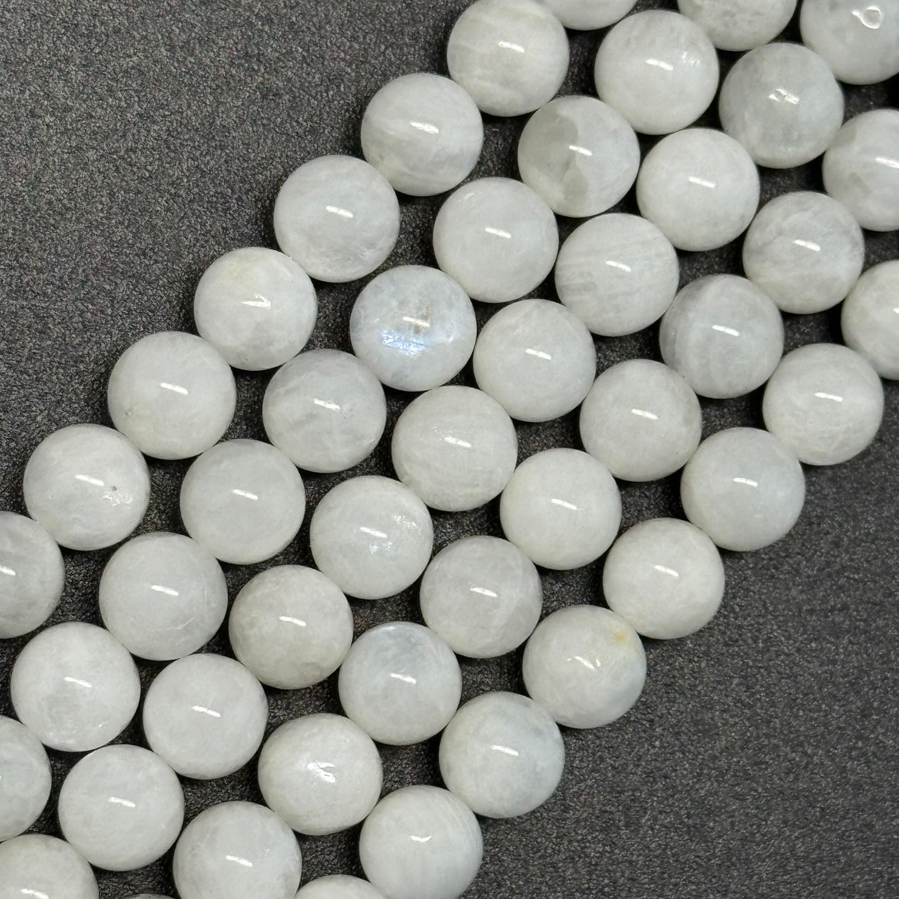 Moonstone Polished Round Beads - (A Quality)