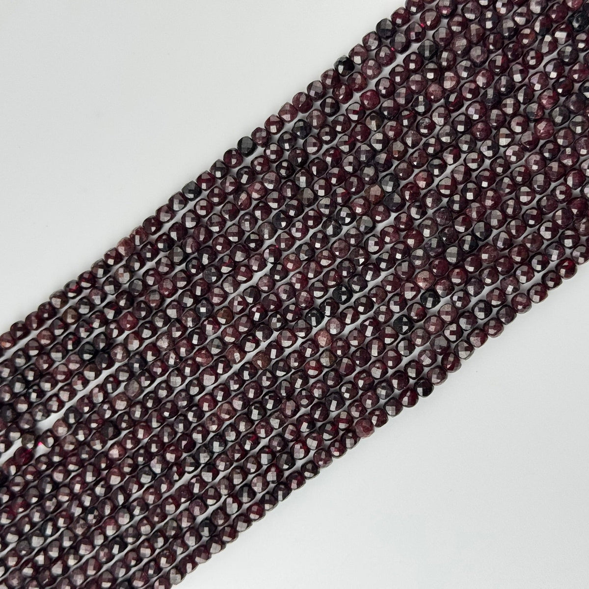 Faceted Garnet Beads - Square Shape (AAAA Quality)