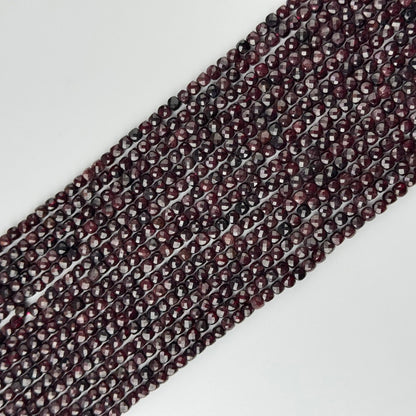Faceted Garnet Beads - Square Shape (AAAA Quality)