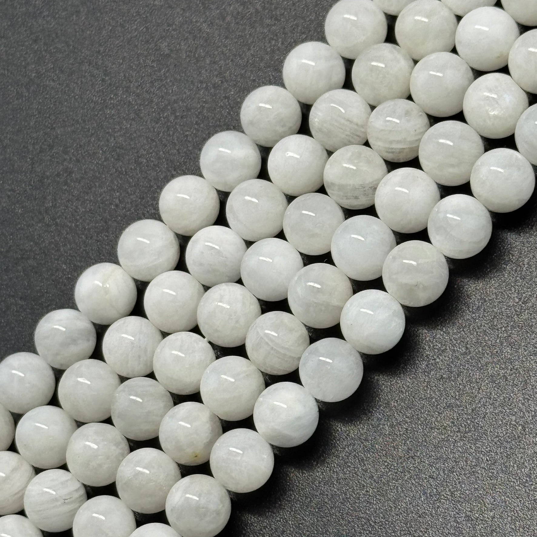 Moonstone Polished Round Beads - (A Quality)