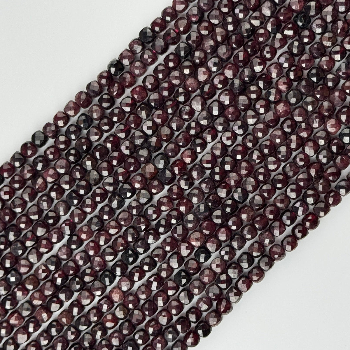 Faceted Garnet Beads - Square Shape (AAAA Quality)
