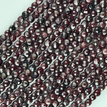 Faceted Garnet Beads - Square Shape (AAAA Quality)