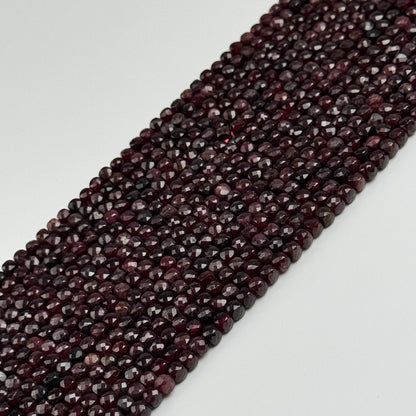 Faceted Garnet Beads - Square Shape (AAAA Quality)