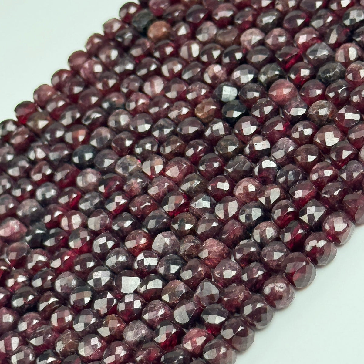 Faceted Garnet Beads - Square Shape (AAAA Quality)