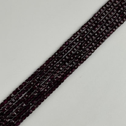 Faceted Garnet Beads - Square Shape (AAAA Quality)