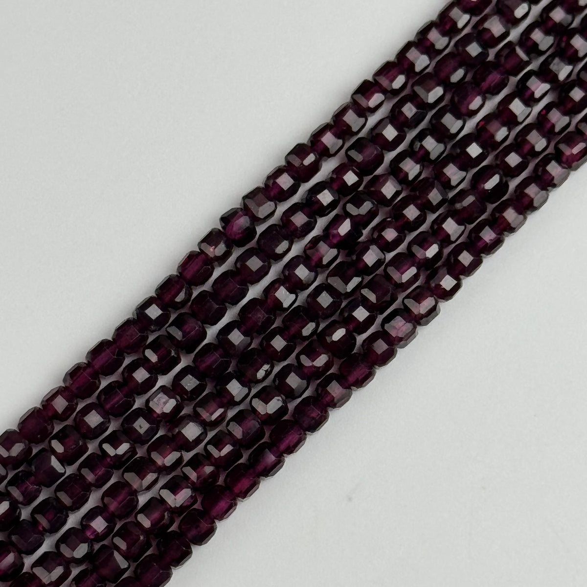 Faceted Garnet Beads - Square Shape (AAAA Quality)