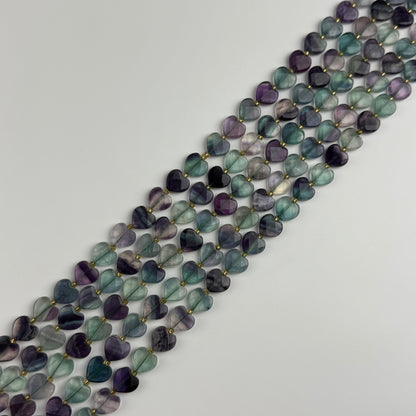 Fluorite Faceted Beads - Heart Shape