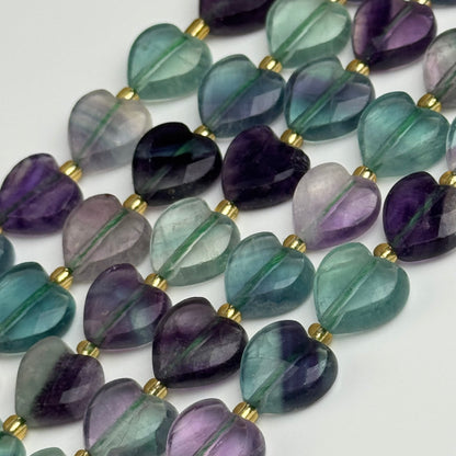 Fluorite Faceted Beads - Heart Shape