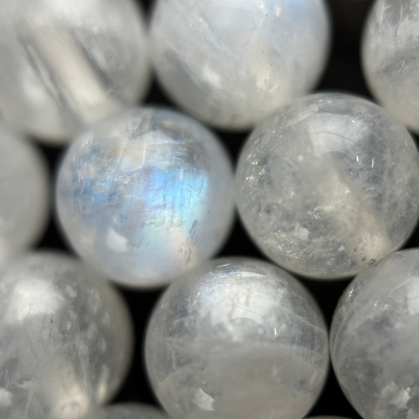 Moonstone Polished Round Beads - (AAAA+ Quality)