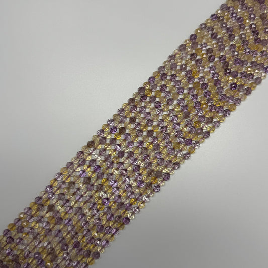Ametrine Faceted Round Beads - (AA Quality)