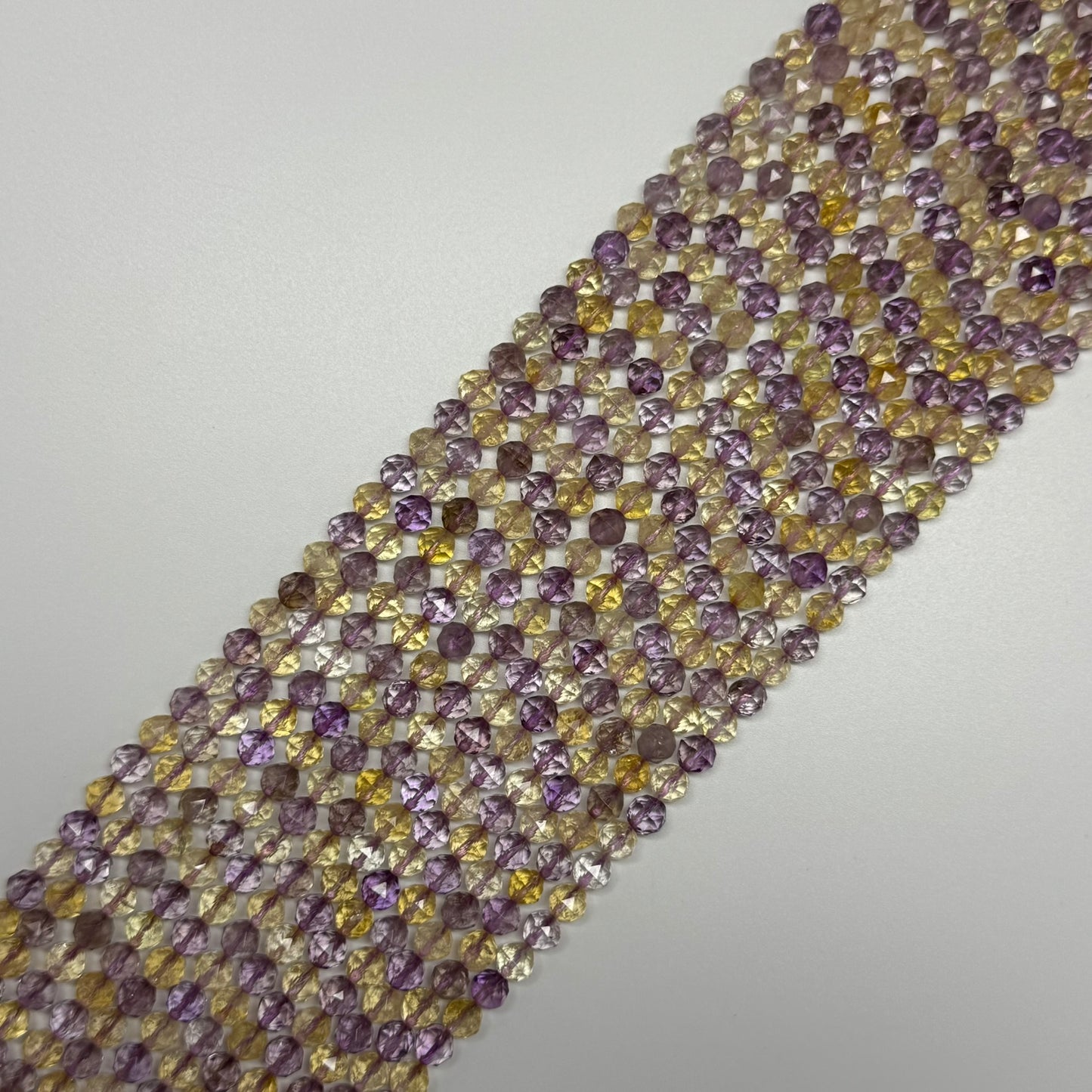 Ametrine Faceted Round Beads - (AA Quality)