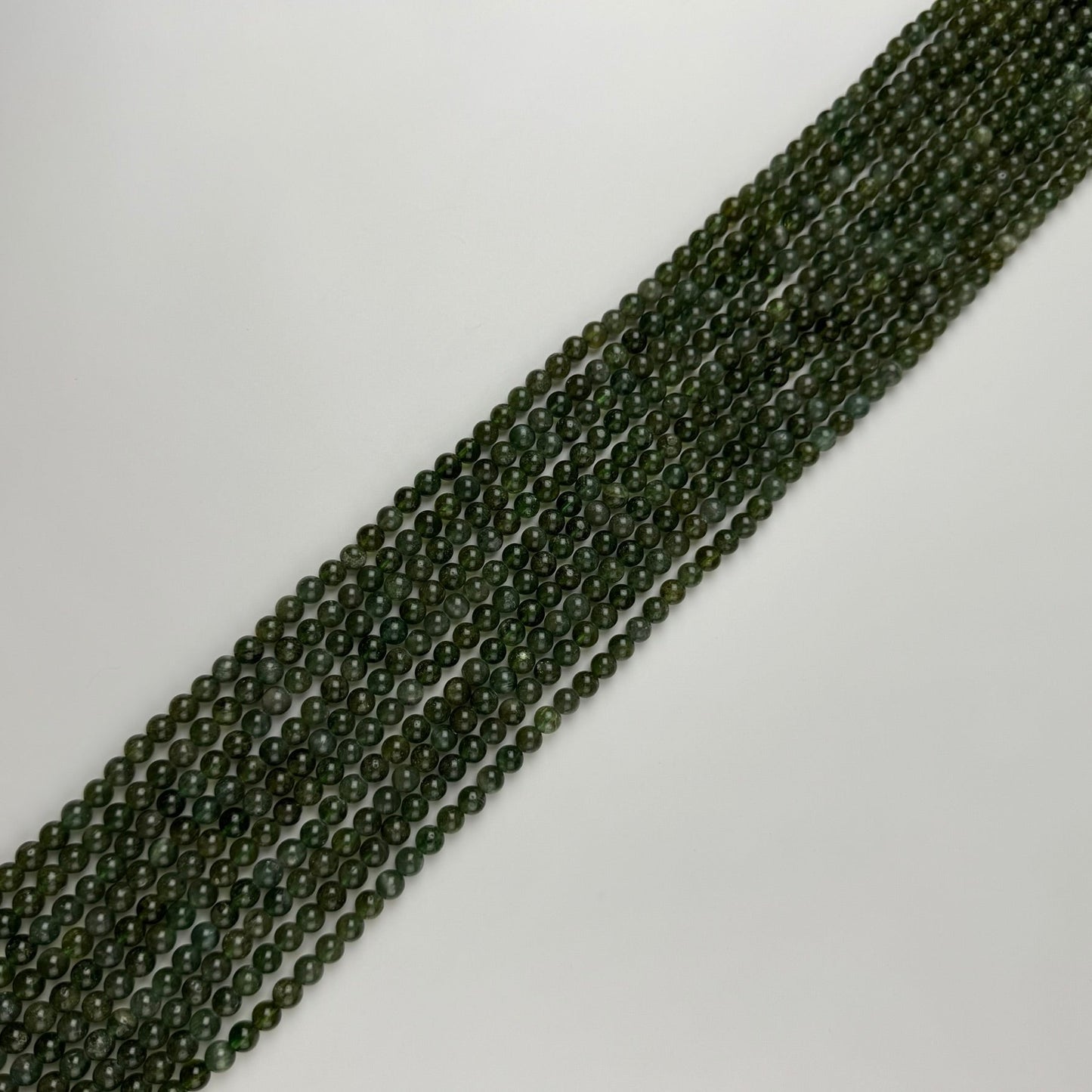 Green Apatite Polished Round Beads