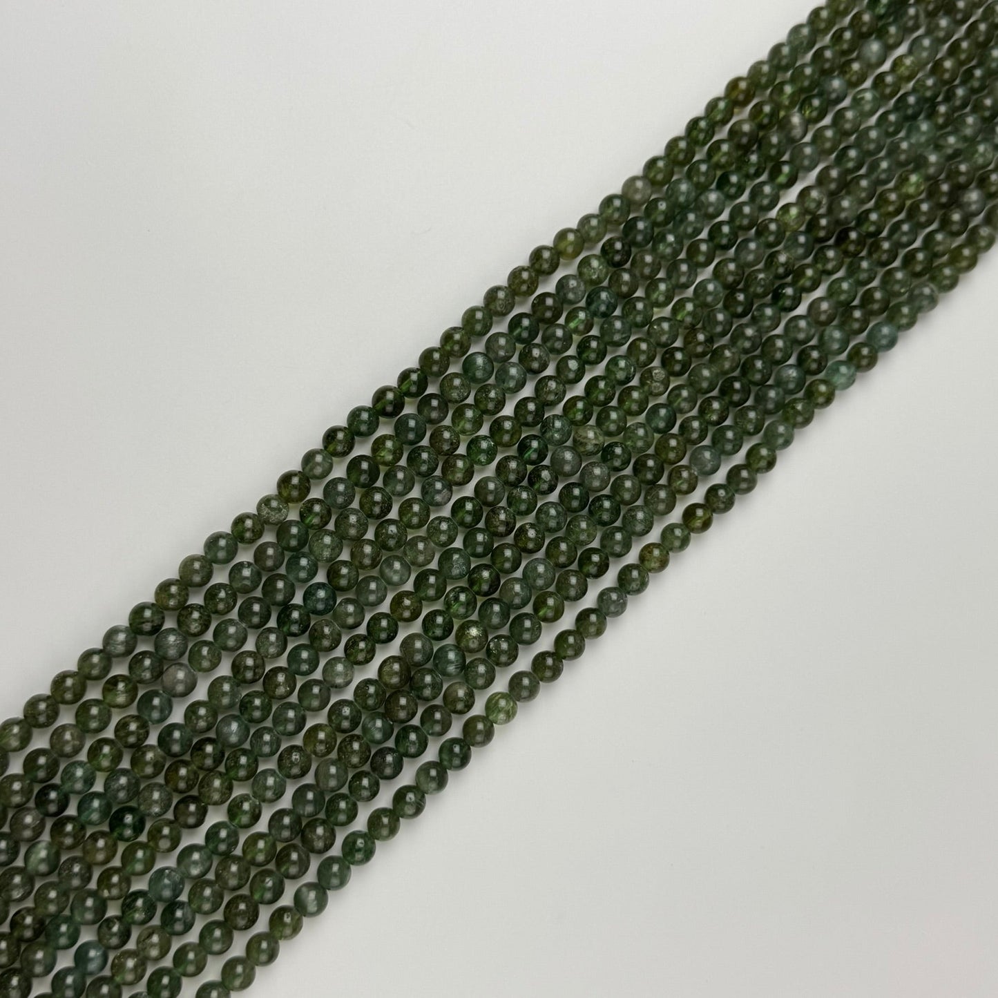 Green Apatite Polished Round Beads