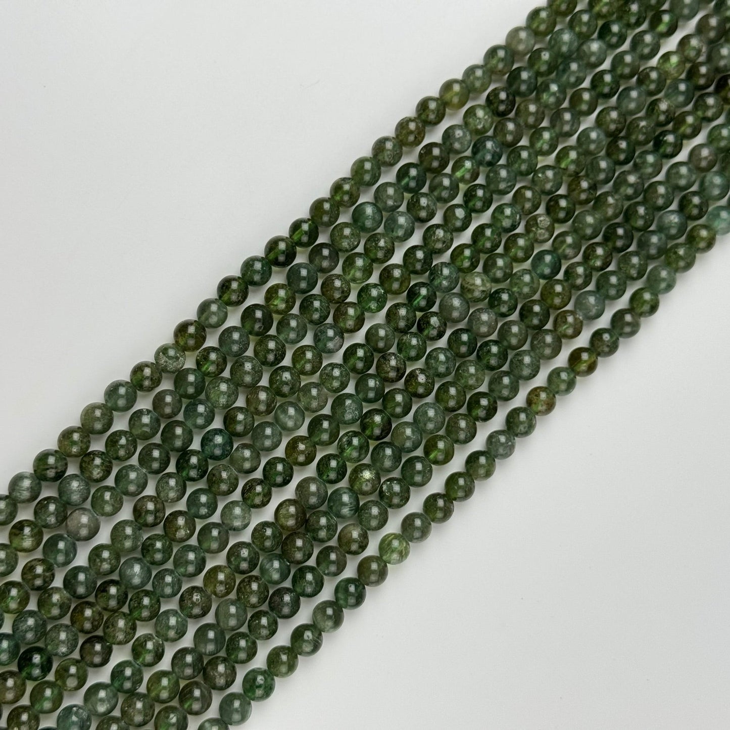 Green Apatite Polished Round Beads