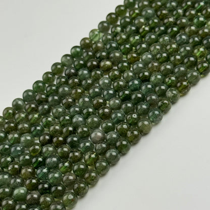 Green Apatite Polished Round Beads
