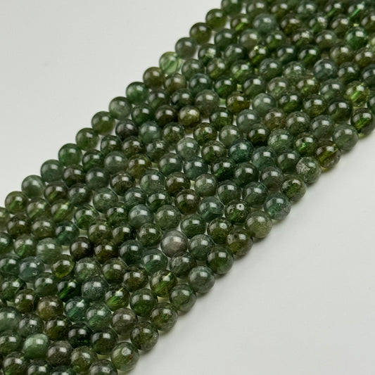 Green Apatite Polished Round Beads