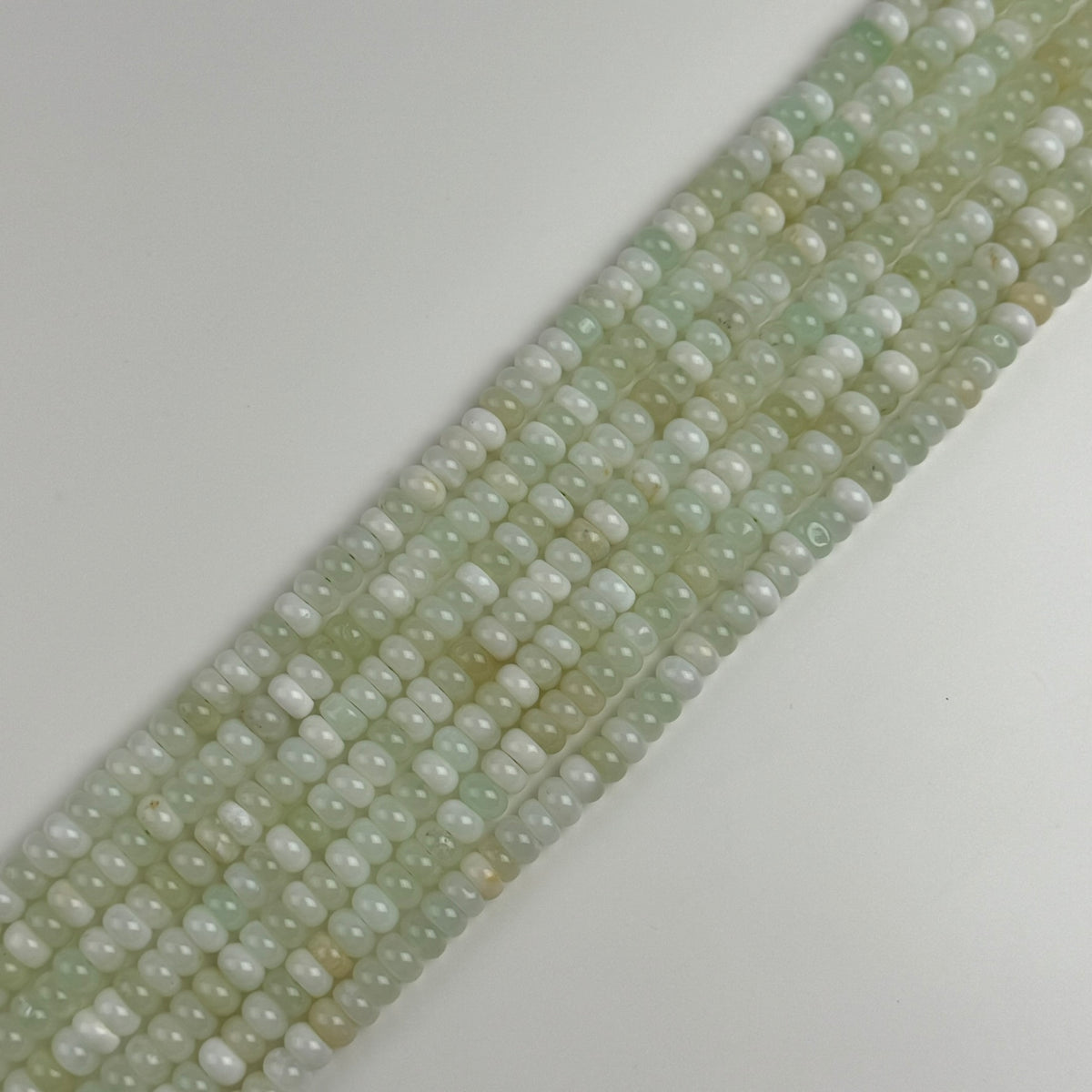 Green Opal Rondelle Polished Beads