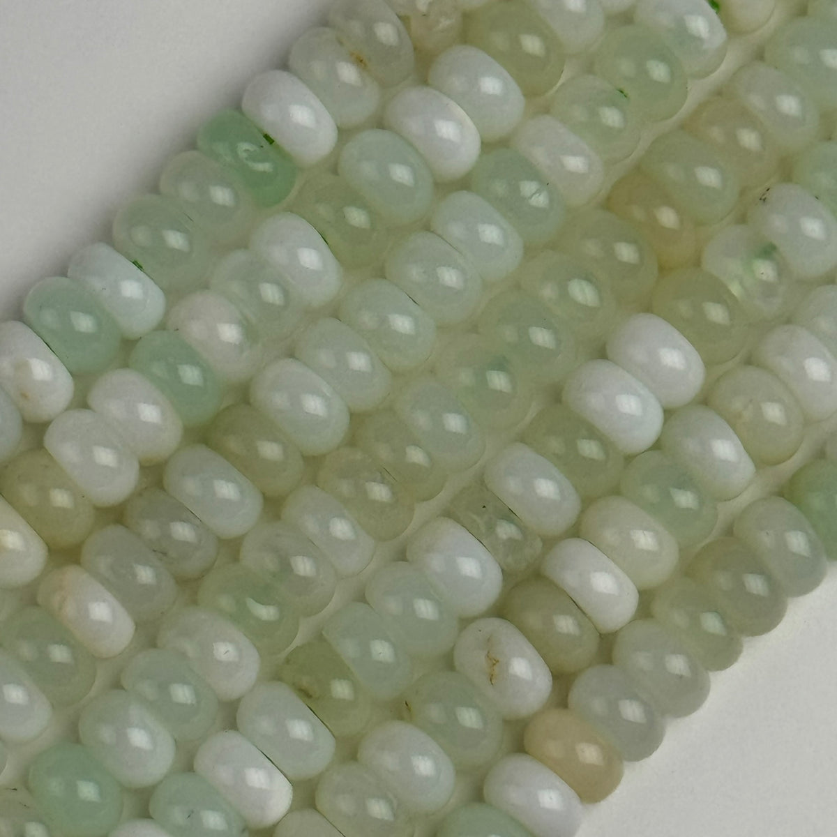 Green Opal Rondelle Polished Beads