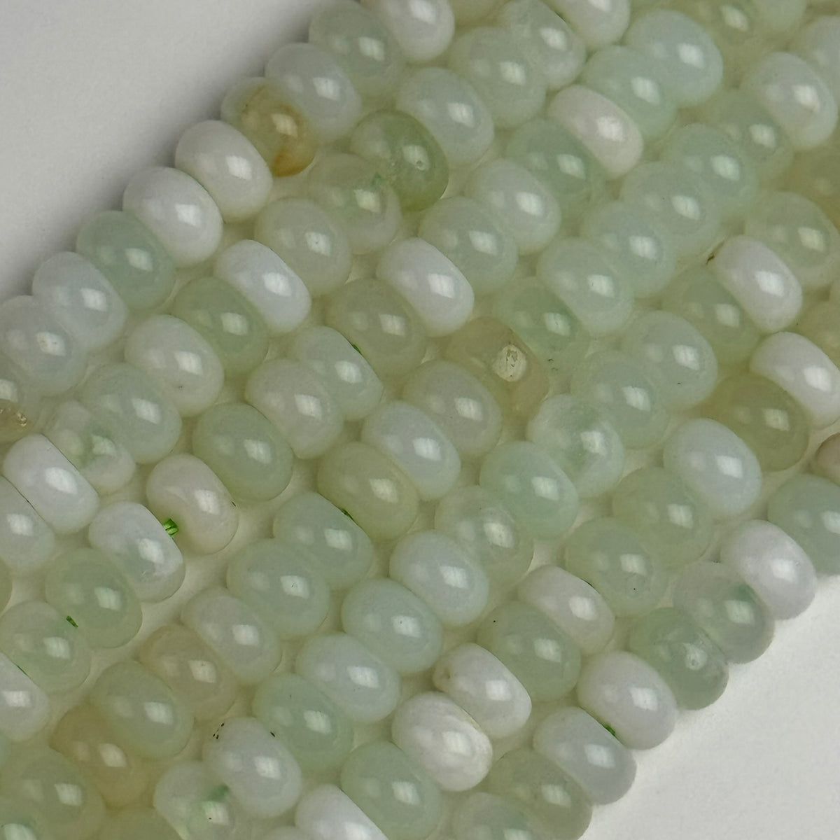 Green Opal Rondelle Polished Beads