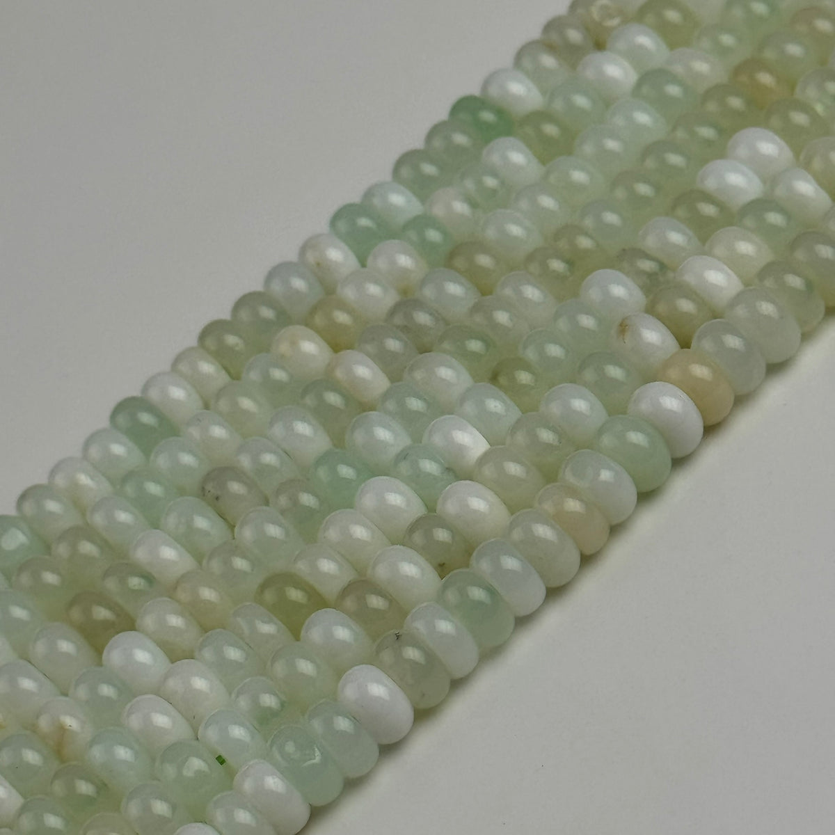 Green Opal Rondelle Polished Beads