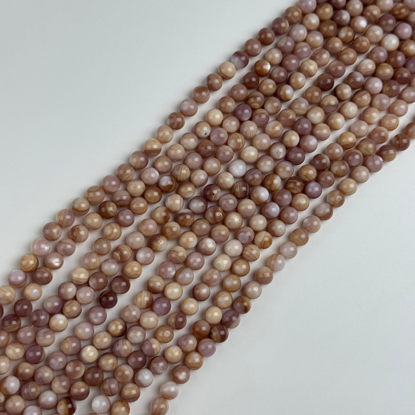 Hot Pink Shell Mother Of Pearl Polished Round Beads