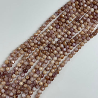 Hot Pink Shell Mother Of Pearl Polished Round Beads