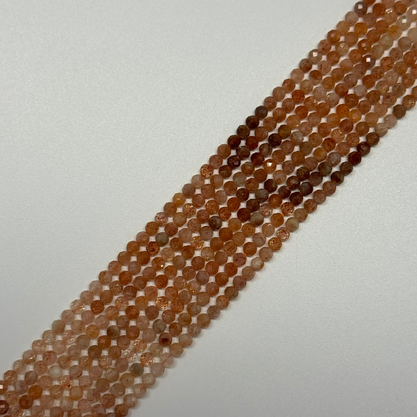 Multi-Colour Sunstone & Moonstone Faceted Round Beads