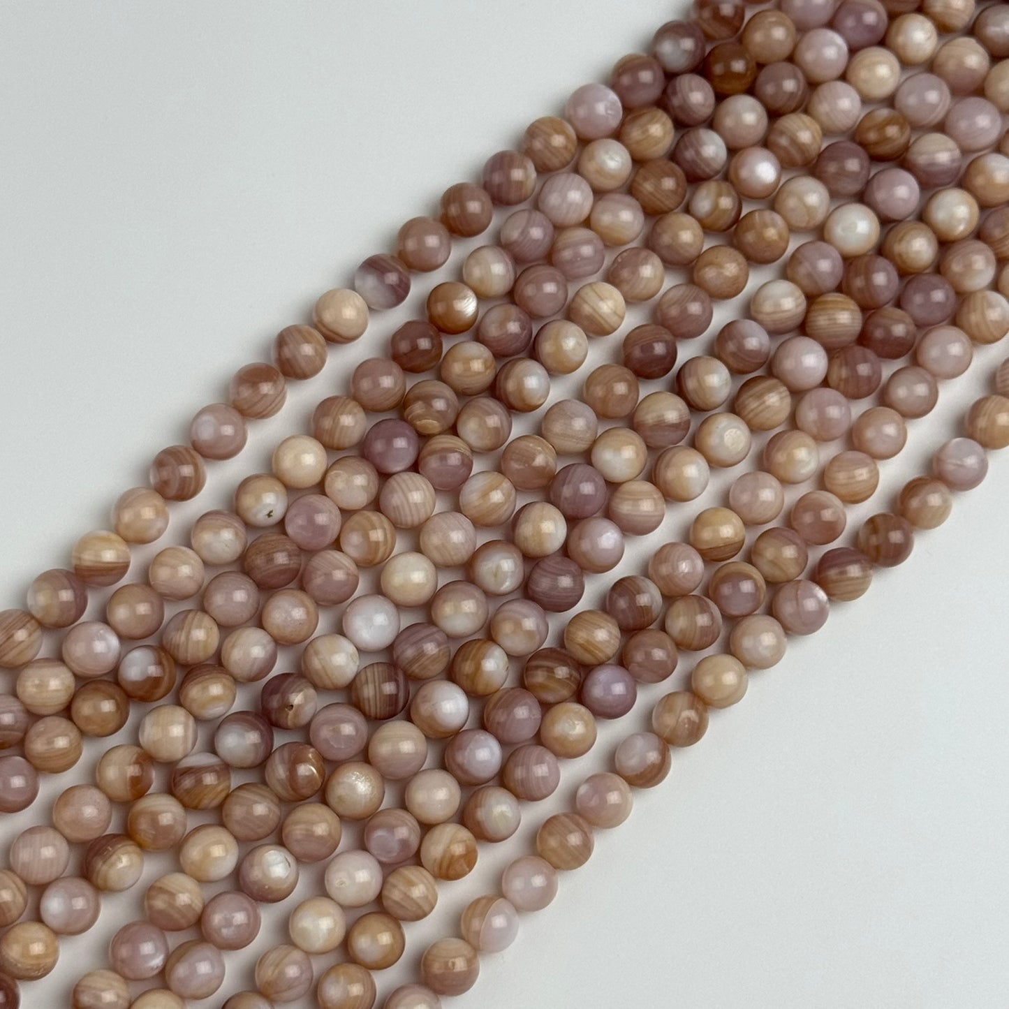 Hot Pink Shell Mother Of Pearl Polished Round Beads