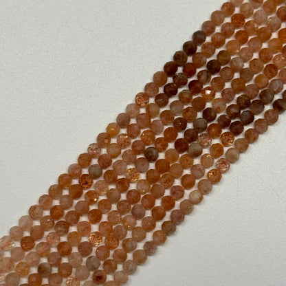 Multi-Colour Sunstone & Moonstone Faceted Round Gemstone Beads