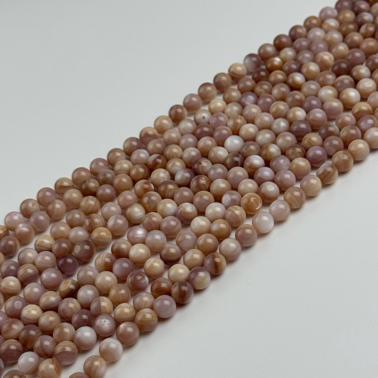 Hot Pink Shell Mother Of Pearl Polished Round Beads