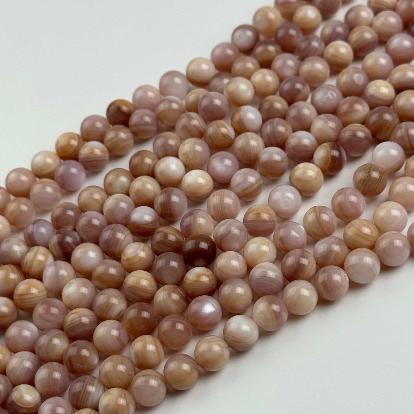 Hot Pink Shell Mother Of Pearl Polished Round Beads