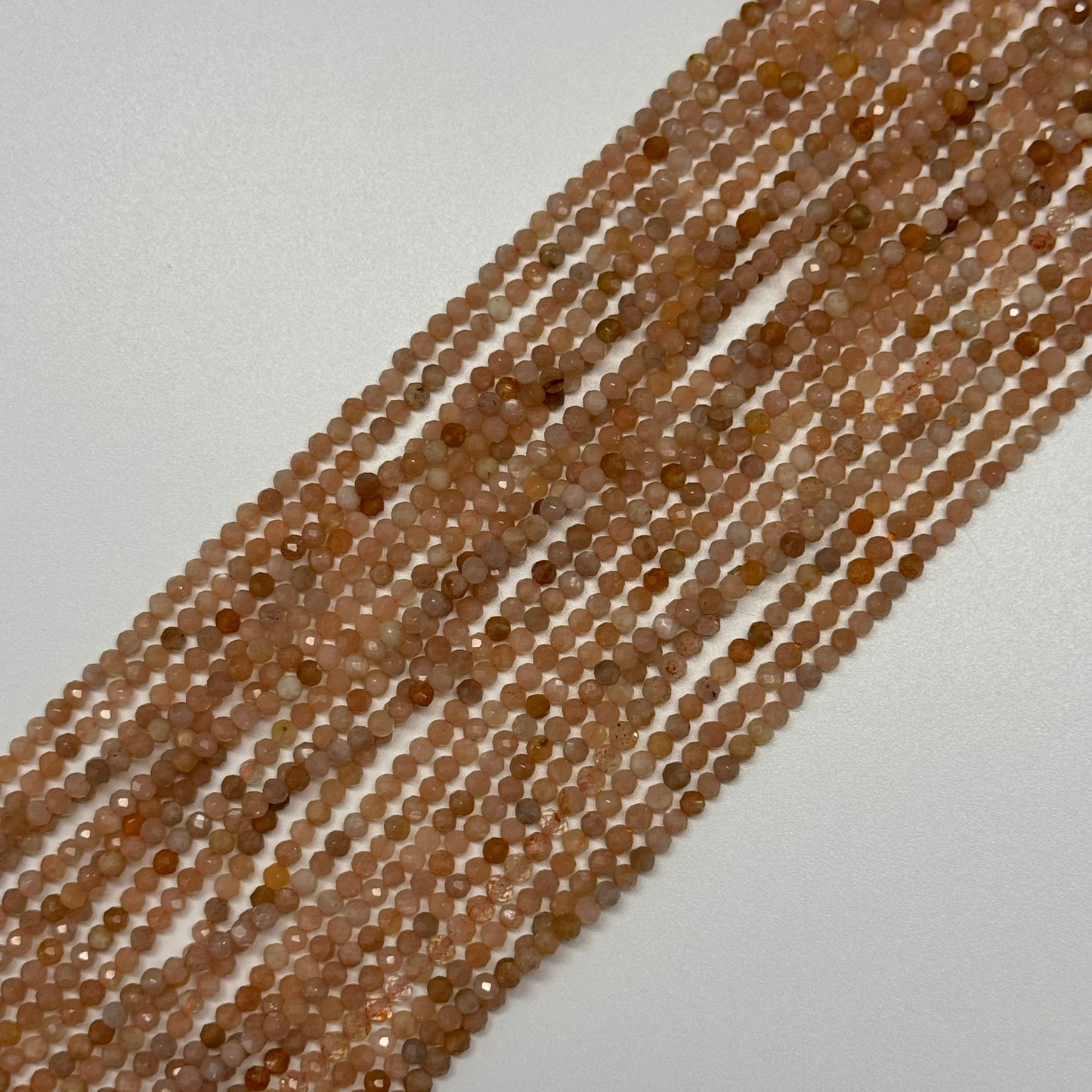 Multi-Colour Sunstone & Moonstone Faceted Round Beads