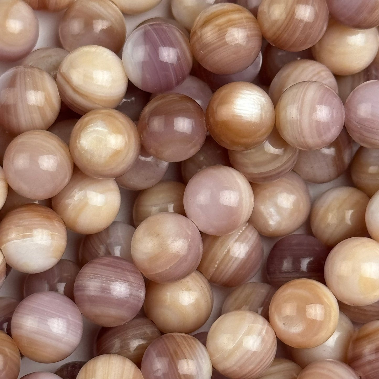 Hot Pink Shell Mother Of Pearl Polished Round Beads