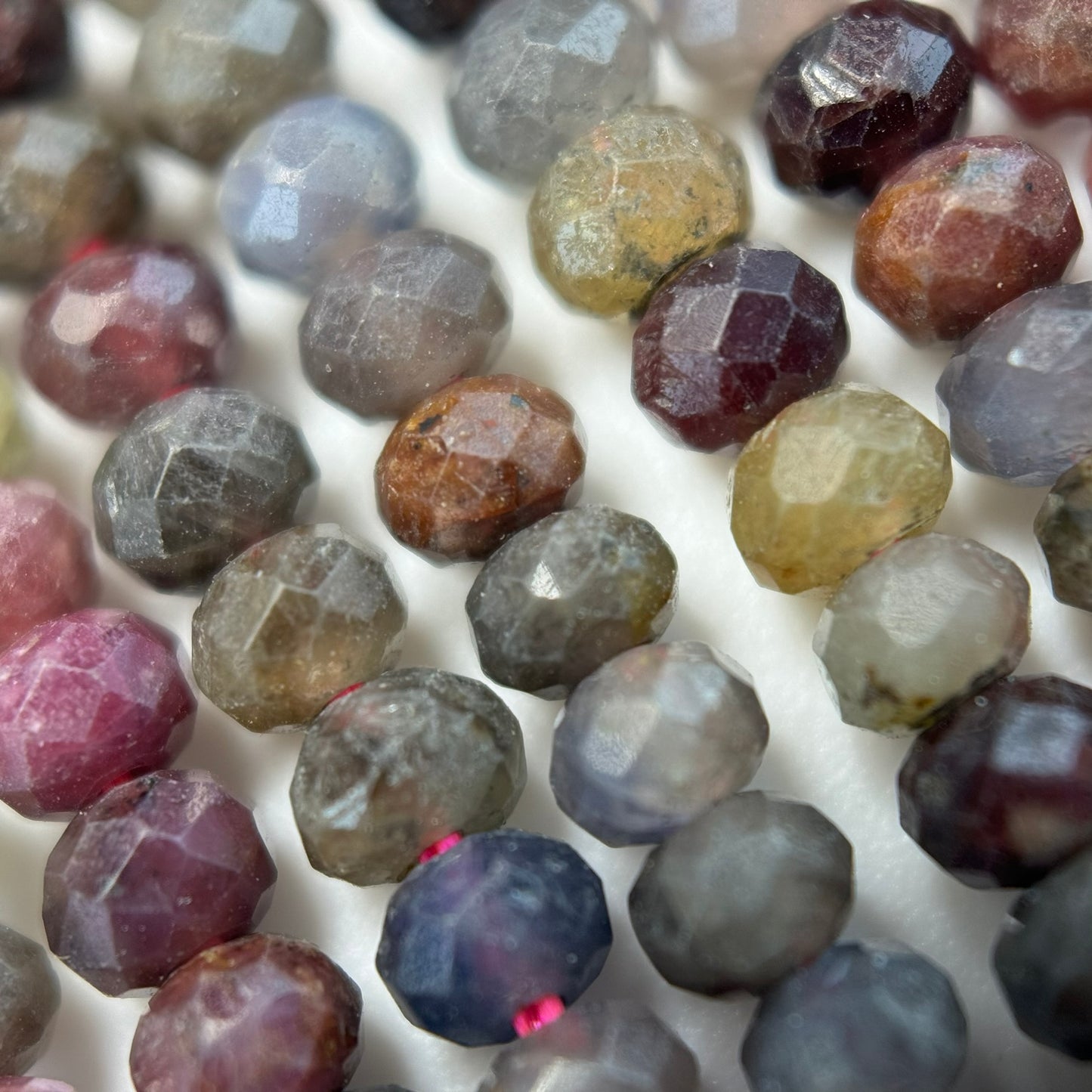 Faceted Rondelle Ruby Sapphire - Precious Stone Beads