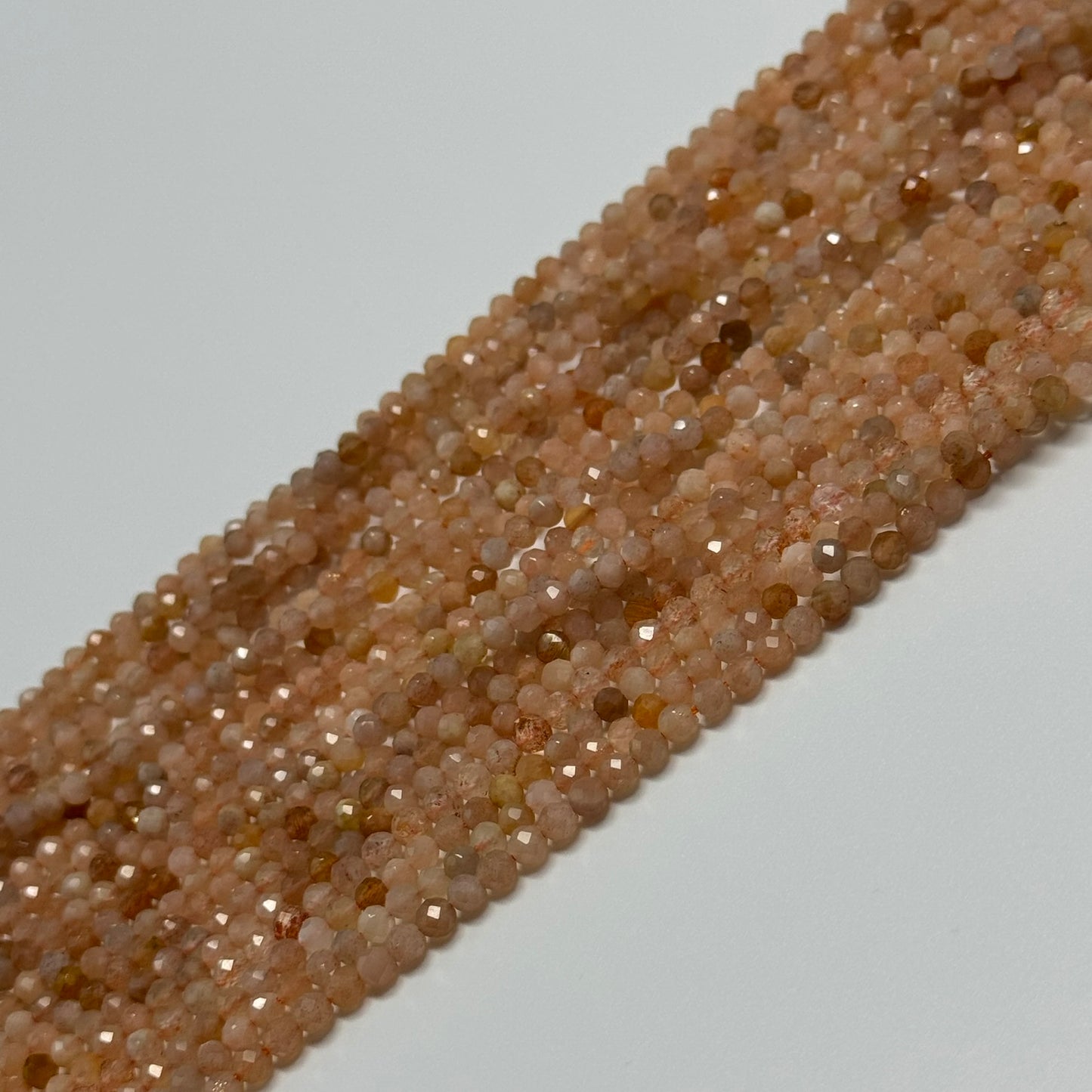 Multi-Colour Sunstone & Moonstone Faceted Round Beads