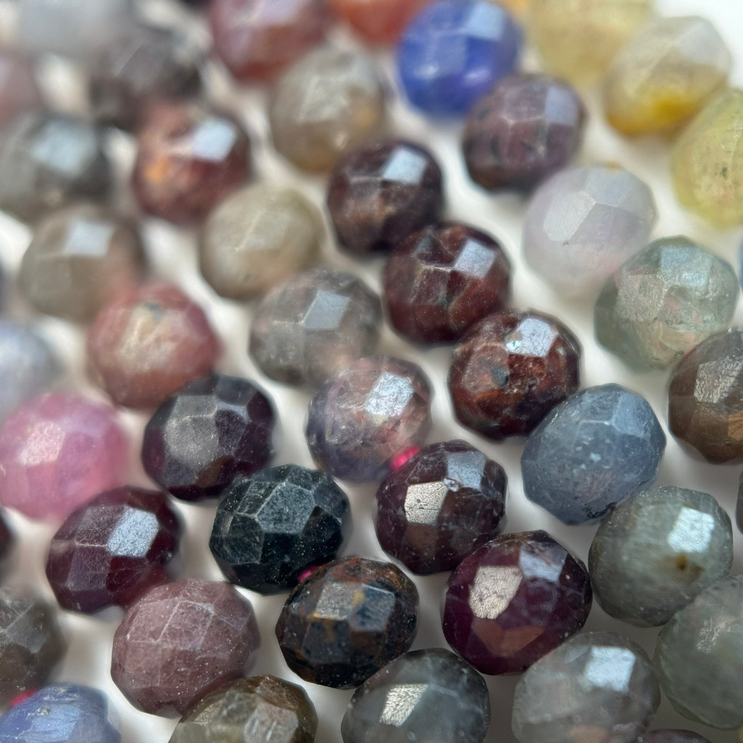 Faceted Rondelle Ruby Sapphire - Precious Stone Beads