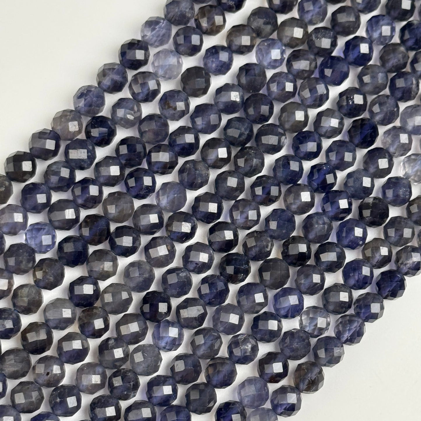 Iolite Faceted Round Beads