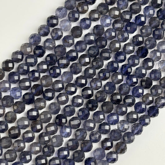 Iolite Faceted Round Beads