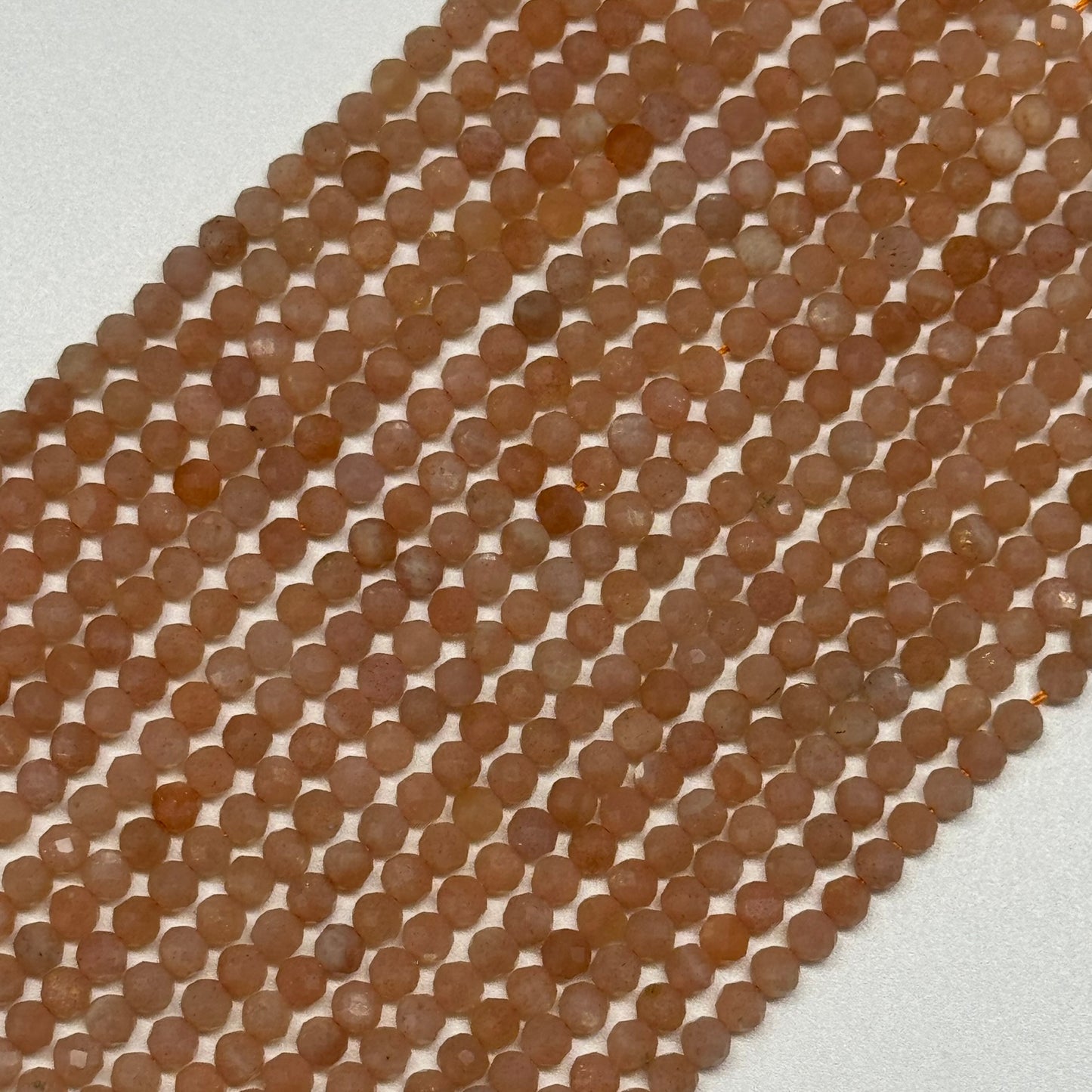 Multi-Colour Sunstone & Moonstone Faceted Round Beads