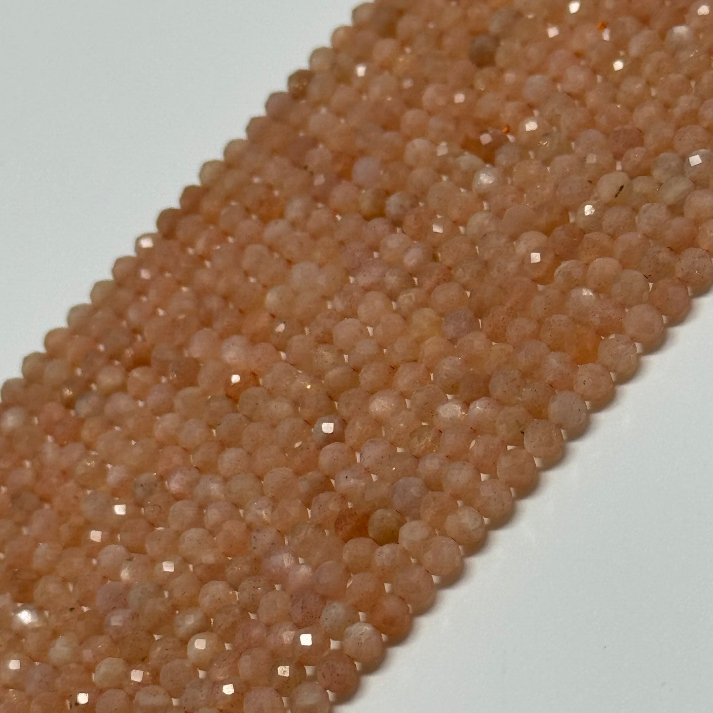Multi-Colour Sunstone & Moonstone Faceted Round Beads