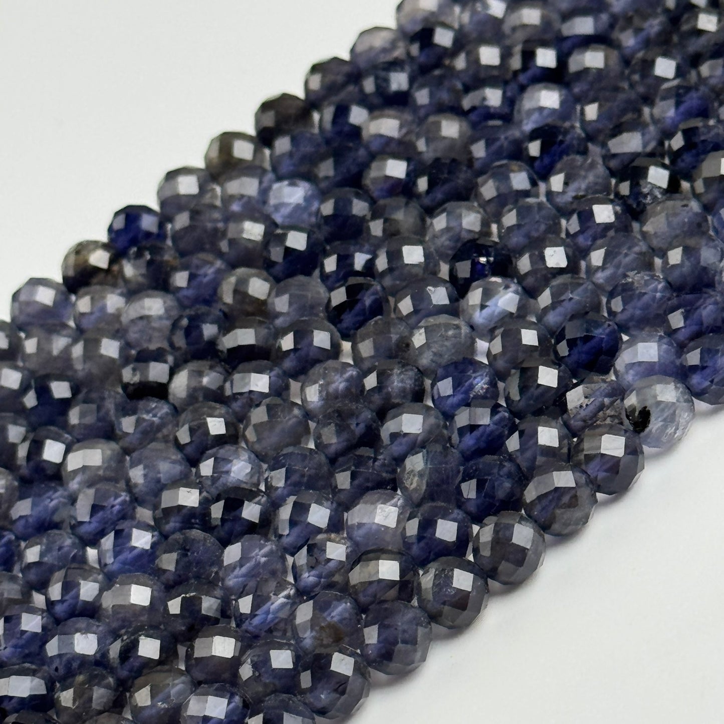 Iolite Faceted Round Beads