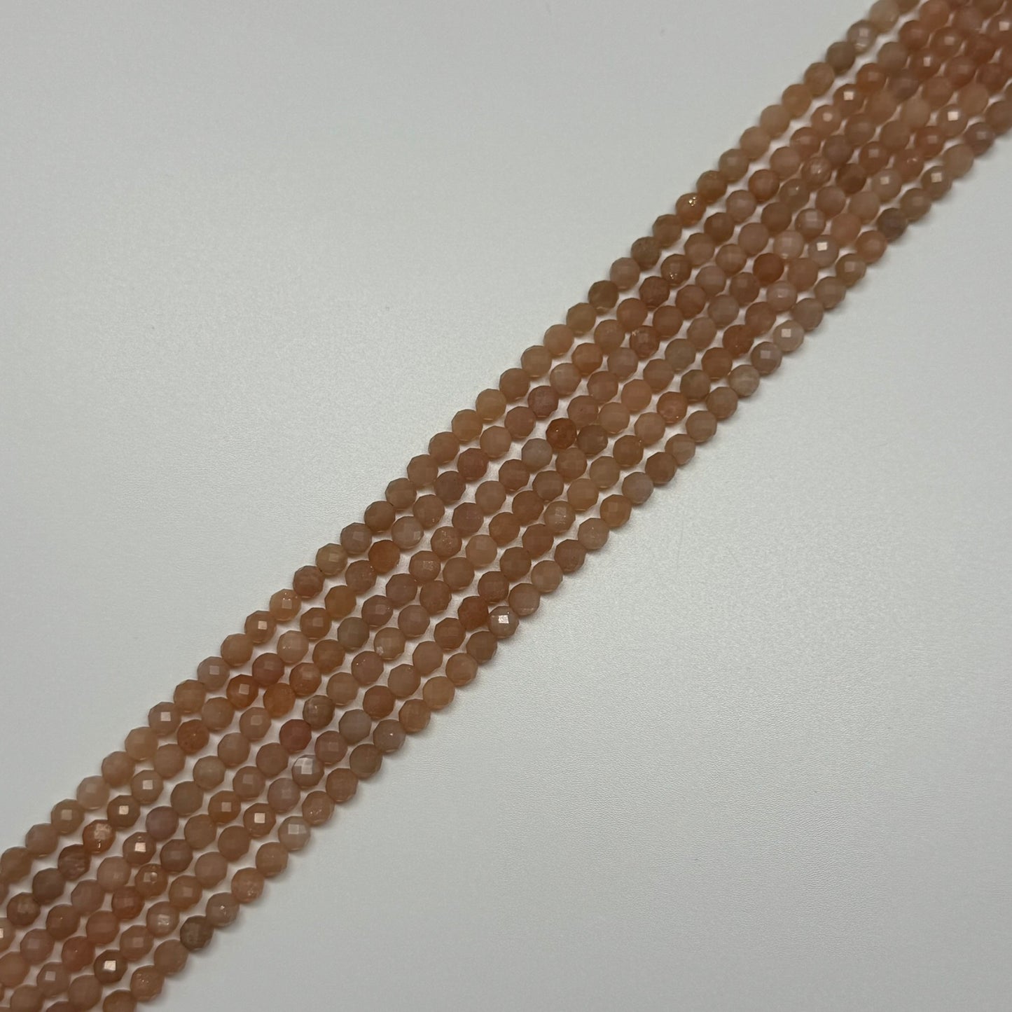 Multi-Colour Sunstone & Moonstone Faceted Round Beads