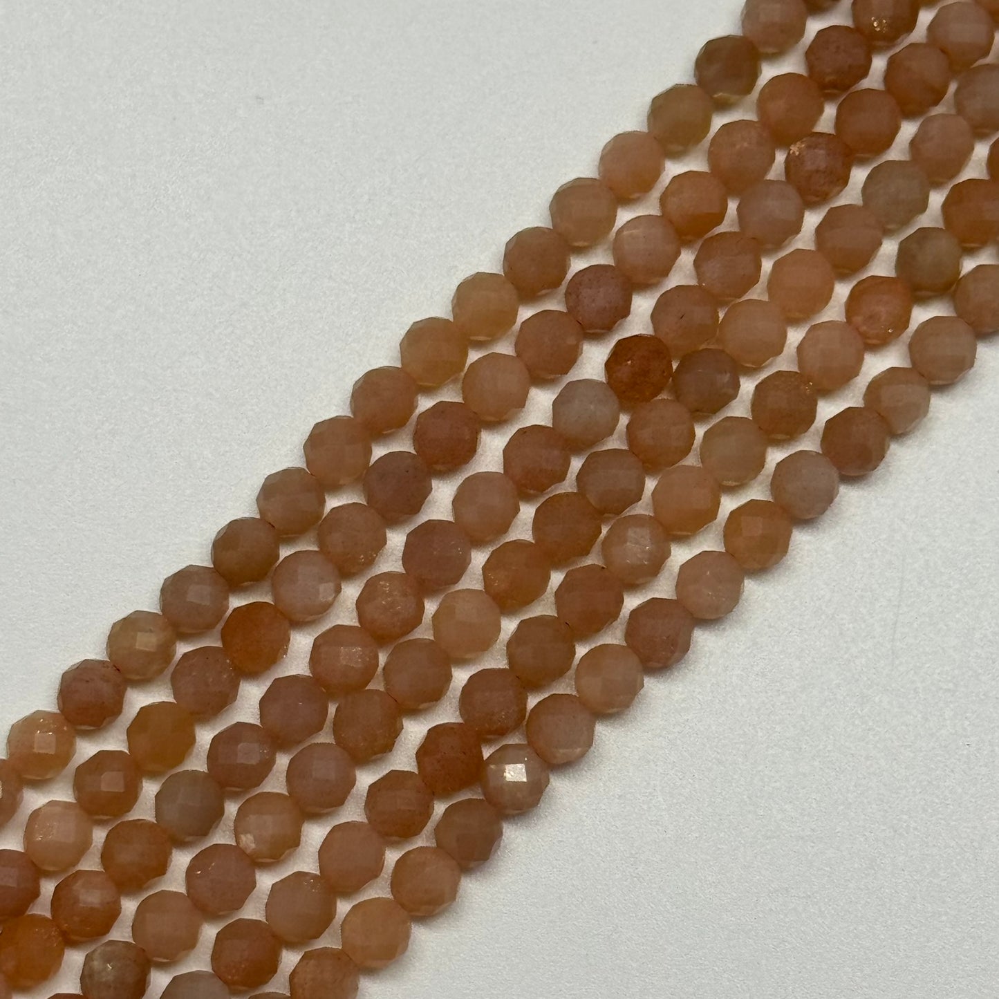 Multi-Colour Sunstone & Moonstone Faceted Round Beads
